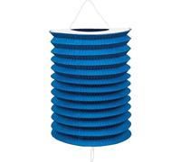 Zuglaternen en papier comme décoration pour anniversaire, fête et garden-party | Ø 16 cm, hauteur 20 cm, avec anse en métal | Lanterne en papier, lampion, décoration de fête, couleur : bleu