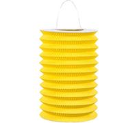 Zuglaternen en papier comme décoration pour anniversaire, fête et garden-party | Ø 16 cm, hauteur 20 cm, avec anse en métal | Lanterne en papier, lampion, décoration de fête, couleur : jaune