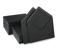 ZUGLQYSX Carte Mariage Lot de 50 à 100 cartes d'invitation mariage imprimables, enveloppes 12,7 x 18,8 cm, for anniversaire, baptême(Black,50PCS)