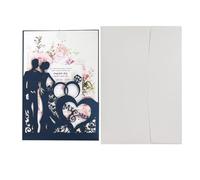 ZUGLQYSX Cartes Voeux Anneaux de cartes d'invitation mariage découpés au Laser, 10 pièces, carte vœux élégante for la mariée et le marié, décor for cadeaux saint-valentin(One Set Dark Blue)