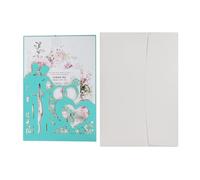 ZUGLQYSX Cartes Voeux Anneaux de cartes d'invitation mariage découpés au Laser, 10 pièces, carte vœux élégante for la mariée et le marié, décor for cadeaux saint-valentin(One Set blue)