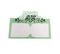 ZUGLQYSX Cartes Voeux Carte De Table Mariage En Papier Découpé Au Laser Forme Cœur, Nom, Place, Décoration Fête, Siège For Faveur, 10/50/100 Pièces(Light green,50pcs)
