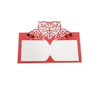 ZUGLQYSX Cartes Voeux Carte De Table Mariage En Papier Découpé Au Laser Forme Cœur, Nom, Place, Décoration Fête, Siège For Faveur, 10/50/100 Pièces(Red,100pcs)