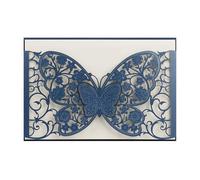 ZUGLQYSX Cartes Voeux Couvertures De Cartes D'invitation Mariage Découpées Au Laser, 50 Pièces, Carte Postale Fête, Vœux D'affaires, Décoration Fiançailles(Blue)