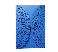 ZUGLQYSX Cartes Voeux Enveloppes de cartes d'invitation papillon à paillettes, 10 pièces, décoration fête fiançailles, mariage, baptême, fournitures for cadeaux(Loyal Blue,All Set)