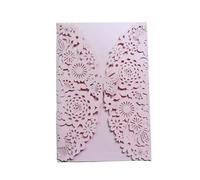 ZUGLQYSX Cartes Voeux Enveloppes de cartes d'invitation papillon à paillettes, 10 pièces, décoration fête fiançailles, mariage, baptême, fournitures for cadeaux(Pink,With White Inner)