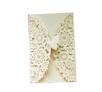 ZUGLQYSX Cartes Voeux Enveloppes de cartes d'invitation papillon à paillettes, 10 pièces, décoration fête fiançailles, mariage, baptême, fournitures for cadeaux(Beige,With Envelopes)