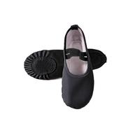 ZUGLQYSX Chausson Danse Femmes Ballet Pantoufles for Femme Danseuse En Cuir PU Danseurs Professionnels for Filles Enfants Semelle Souple Toddler Chaussures De Danse(Black Elastic Split,42)