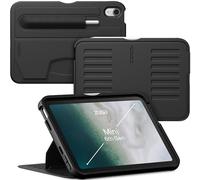 ZUGU CASE Compatible avec iPad Mini 7 (A17 Pro) et iPad Mini 6 (7e/6e génération 2024/2021) Fin Coque, Charge sans Fil de Pencil, Support Magnétique, 7 Angles Réglables, Auto Réveil/Sommeil [Noir]