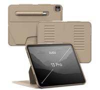 ZUGU CASE Coque pour iPad Pro 13 Pouces M4/M5 2024/2025 [Sable] | Étui Ultra-Fin - Support Magnétique Réglable 10 Angles - Porte-Stylet avec Charge sans Fil du Pencil - Auto Sleep/Wake