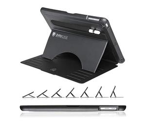 ZUGU Coque pour iPad 9.7 6ème Génération 2018 / iPad Air 2017, Case Ultra-Fin, Étui avec Porte Stylo, Support Magnétique avec 7 Angles Réglable [ Noir ]