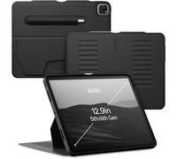 ZUGU Coque pour iPad Pro 12.9 2022/2021 6ème / 5ème Génération Case Ultra-Fin Charge sans Fil de Pencil, Support Magnétique avec 10 Angles Réglable [ Noir ]