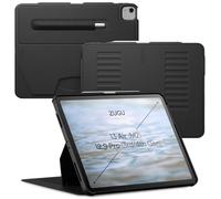 Zugu iPad Air Coque 13 Pouces M4 2026 & M3 2025 & M2 2024 / iPad Pro 12.9 (3ème/4ème Génération) Étui Ultra-Fin, Charge sans Fil de Pencil, Support Magnétique avec 10 Angles Réglable [ Noir ]