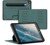 ZUGU Muse Coque pour iPad 7ème / 8ème / 9ème Génération 10.2 Pouces 2019/2020 / 2021, Case Ultra-Fin, Étui avec Porte Stylo, Support Magnétique avec 8 Angles Réglable [ Vert Pin ]