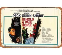 Zuhhgii Affiche de film Behold a Pale Horse rétro en étain pour café, restaurant, maison, club, restaurant, caverne, cadeau vintage en métal, 30,5 x 20,3 cm.