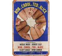 Zuhhgii Affiche de film Bob & Carol & Ted & Alice rétro en étain pour café, restaurant, maison, club, restaurant, caverne, cadeau vintage, 30,5 x 20,3 cm.