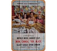 Zuhhgii Affiche de film Bob & Carol & Ted & Alice rétro en étain pour café, restaurant, maison, club, restaurant, caverne, cadeau vintage, 30,5 x 20,3 cm.