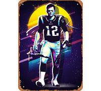 Zuhhgii Affiche de film classique en métal Tom Brady - Décoration murale - 20,3 x 30,5 cm