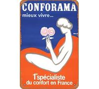 Zuhhgii Affiche de film Conforama mieux vivre rétro en étain pour café, restaurant, maison, club, restaurant, cave, cadeau vintage, 30,5 x 20,3 cm.