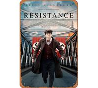 Zuhhgii Affiche de film Resistance (Jesse Eisenberg, Marcel Marceau) - 20,3 x 30,5 cm - Plaque vintage en métal pour maison, bar, pub, garage, décoration cadeaux