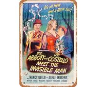 Zuhhgii Affiche de film rétro Abbott and Costello avec inscription « Meet the Invisible Man » - Pour café, restaurant, maison, club, restaurant, cave, cadeau vintage - 30,5 x 20,3 cm.