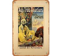 Zuhhgii Affiche de film rétro aux Trois Quartiers, Maitres de l'Affiche de l'Affiche 211 en métal pour café, restaurant, maison, club, restaurant, cave d'homme, cadeau vintage, 30,5 x 20,3 cm.