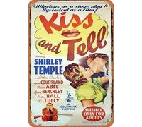Zuhhgii Affiche de film rétro classique Kiss and Till originale Daybill Shirley Temple Jerome Courtland Walter Abel 1945 en métal peint moderne Décoration murale vintage TV