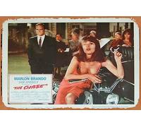 Zuhhgii Affiche de film rétro classique The Chase 1966 Marlon Brando Jane Fonda Lobby Card 4 Vintage Metal Tin Sign Old TV Film Poster Cadeau Karaoké Bar Pub Club Plaques murales décoratives Man Cave