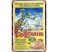 Zuhhgii Affiche de film rétro classique The Deadly Mentis Original Daybill 1957 Sci Fi classique vintage en métal affiche de film TV ancien cadeau karaoké bar pub club plaques murales décoratives
