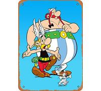 Zuhhgii Affiche de film rétro en métal Astérix Obélix Idefix Astérix et Obélix - Décoration murale verticale pour musique, café, bar, restaurant - 20,3 x 30,5 cm