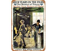 Zuhhgii Affiche de film rétro « Four Years in The Fight » en étain pour café, restaurant, maison, club, restaurant, cave, cadeau vintage, 30,5 x 20,3 cm.