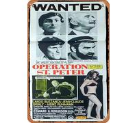 Zuhhgii Affiche de film rétro « Opération St Peter » originale du film Lando Buzzanca Jean-Claude Brialy Edward G. Robinson - 20,3 x 30,5 cm - Affiche classique de film et de télévision en métal