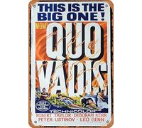 Zuhhgii Affiche de film rétro QUO VADIS Robert Taylor Deborah Kerr Peter Ustinov 1964r en étain 20,3 x 30,5 cm, affiche classique de film et de télévision vintage en métal pour décoration murale