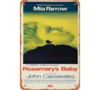 Zuhhgii Affiche de film rétro Rosemary's Baby 1968, plaque en métal, affiche de film classique, plaque en métal, cadeau pour karaoké, club de musique, restaurant, cave, 20,3 x 30,5 cm.