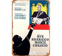 Zuhhgii Affiche de film rétro « Son of Monte Cristo, The, The », affiche de film polonais - Affiches d'étoiles rétro de dessin animé de film d'animation de voiture en métal amusant pour bar, maison