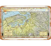 Zuhhgii Affiche de film The Evergreen Playground Map rétro en étain pour café, restaurant, maison, club, restaurant, caverne, cadeau vintage, 30,5 x 20,3 cm.