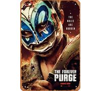 Zuhhgii Affiche de film The Forever Purge (Ana De La Reguera, Josh Lucas) - 20,3 x 30,5 cm - Plaque en métal vintage pour maison, bar, pub, garage, décoration