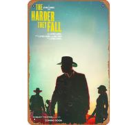 Zuhhgii Affiche de film The Harder They Fall (Idris Elba, Regina King) - 20,3 x 30,5 cm - Plaque en métal vintage pour maison, bar, pub, garage
