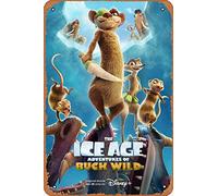 Zuhhgii Affiche de film The Ice Age Adventures Of Buck Wild (Simon Pegg, Utkarsh Ambudkar) - 20,3 x 30,5 cm - Plaque en métal vintage pour maison, bar, pub, garage
