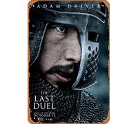 Zuhhgii Affiche de film The Last Duel (Adam Driver, Jacques Legris) - 20,3 x 30,5 cm - Plaque en métal vintage pour maison, bar, pub, garage