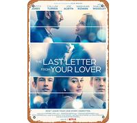 Zuhhgii Affiche de film « The Last Letter From Your Lover » (Felicity Jones, Callum Turner) - 20,3 x 30,5 cm - Plaque en métal vintage pour maison, bar, pub, garage