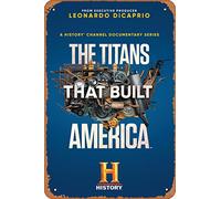 Zuhhgii Affiche de film The Titans That Built America (Leonardo Dicaprio, History Channel) - 20,3 x 30,5 cm - Plaque en métal vintage pour maison, bar, pub, garage