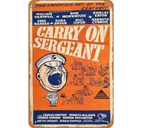 Zuhhgii Affiche de film vintage « Carry On Sergeant 1958 » - Plaque en métal vintage - Décoration murale - 20,3 x 30,5 cm
