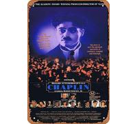 Zuhhgii Affiche de film vintage classique CHAPLIN Original Daybill Robert Downey Jr Richard Attenborough - Plaque murale décorative en métal - Cadeau pour karaoké, bar, pub, club