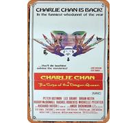 Zuhhgii Affiche de film vintage classique Charlie Chan et la malédiction de la reine du dragon Peter Ustinov - Affiche de film en métal - Cadeau pour karaoké, bar, pub, club