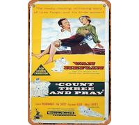 Zuhhgii Affiche de film vintage classique « Comte trois et prières » - Affiche de film Van Heflin - Affiche de film en métal - Affiche de télévision - Cadeau pour karaoké, bar, pub, club - Plaques