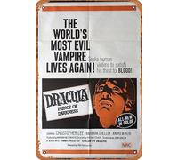 Zuhhgii Affiche de film vintage classique de Dracula, Prince des ténèbres, affiche de film Marteau d'horreur Christopher Lee en métal, affiche de film TV, cadeau pour karaoké, bar, pub, club