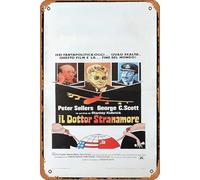 Zuhhgii Affiche de film vintage classique du film DR Strangelove Italian Locandina Peter Sellers - Affiche de film en métal - Cadeau pour karaoké, bar, pub, club - Plaque murale décorative