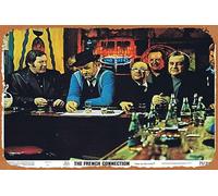 Zuhhgii Affiche de film vintage classique en étain The French Connection - Carte originale de hall 4 Gene Hackman Roy Scheider - Cadeau pour karaoké bar, pub, club - Plaques murales décoratives Man