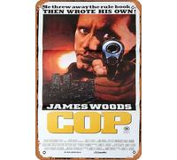 Zuhhgii Affiche de film vintage classique Old Movie COP originale Daybill James Woods Lesley Ann Warren Charles Durning en métal affiche TV cadeau karaoké bar pub club plaques murales décoratives
